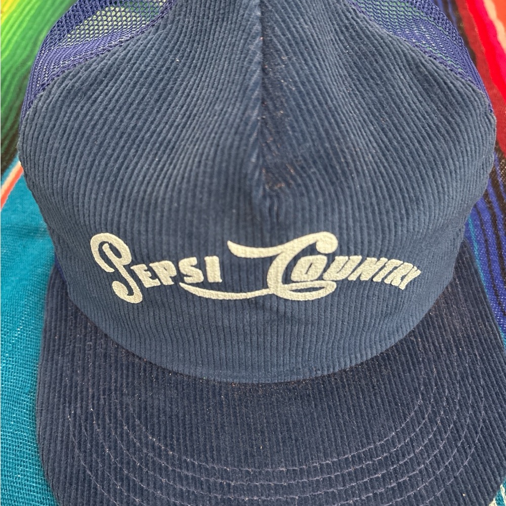 Vintage Pepsi Country Blue Corduroy Mesh SnapBack Hat